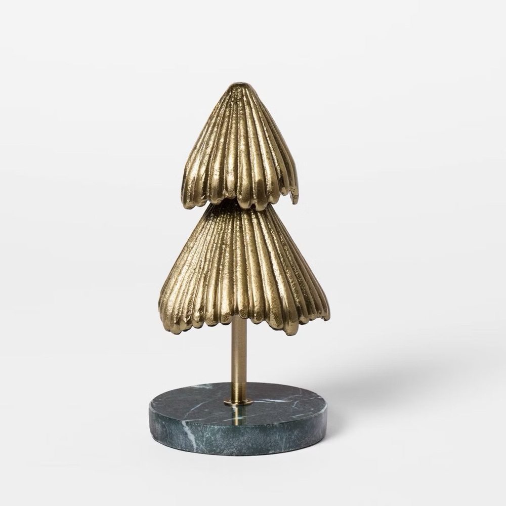 Small nwt Metal Christmas Tree with Marble Base Gold Threshold with Studio McGee